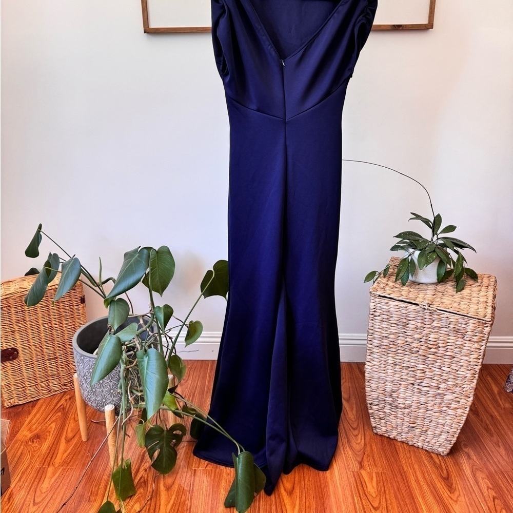 Lovely, elegant, navy blue short sleeve mermaid dress NWOT - Picture 11 of 11